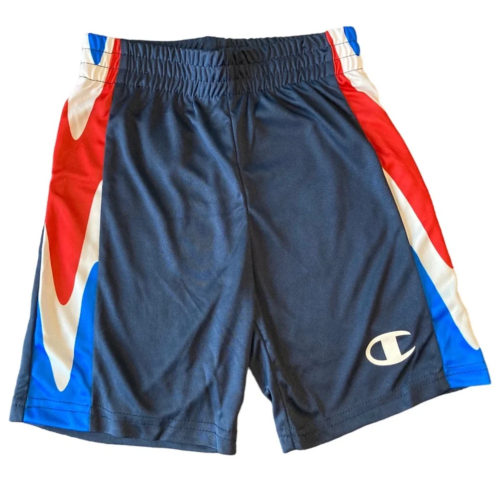 Champion Boy’s White Wavy Crewneck Tee & Navy Shorts - Picture 3 of 3